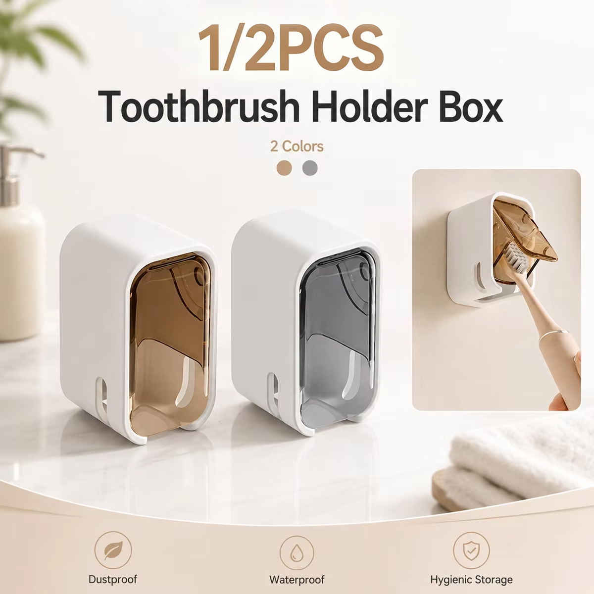 1/2PCS Kotak Penyimpanan Sikat - Home Edit Bathroom Storage ulasan dan harga